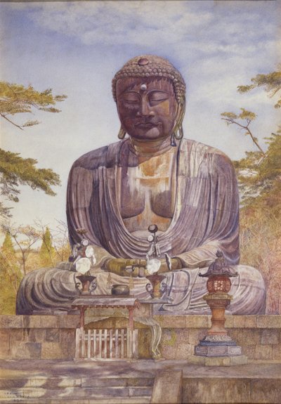 Daibutsu, Great Bronze Statue of Buddha at Kamakura, Japan by Henry Roderick Newman